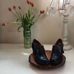 NATURAL SOUL 11 Carlo Black Vegan Comfy Leather Buckle Shoe
